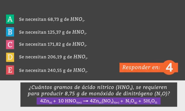 Ecuaciones Químicas y Cantidad de Productos