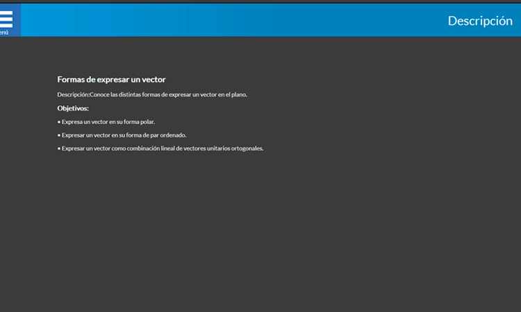 Formas de expresar un Vector