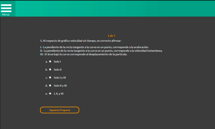 Velocidad v/s Tiempo